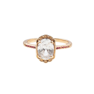 All The Luck in the World - Cherie Goldplated Ring Oval - Clear Pink