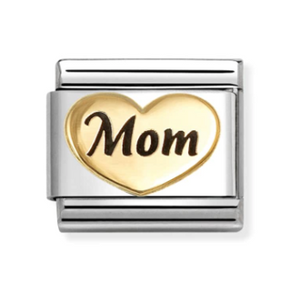 Nomination - Link SYMBOLS enamel and 18k gold MOM HEART
