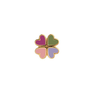 STINE A - Love Heart Clover Enamel - Pink Fuchsia