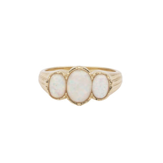 All The Luck in the World - Cherie Goldplated Ring Oval - White