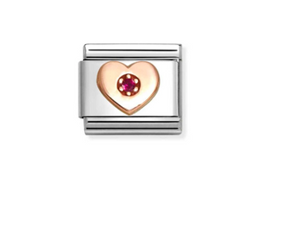 Nomination - Link SYMBOLS 9k rose gold and cz RED HEART