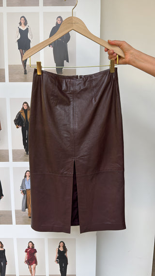 VANESSA BRUNO - Felindra Leather Skirt - Bordeaux
