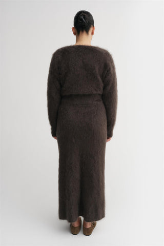 ALMADA LABEL - Umi Brushed Cashmere Skirt - Chocolate