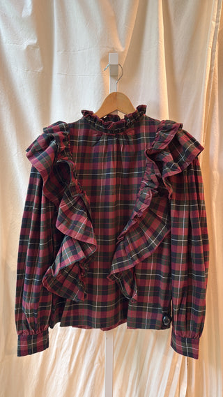 Feeka - Grace Blouse - Tartan Grenat