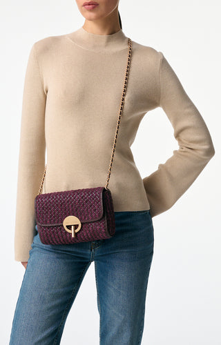 VANESSA BRUNO - Medium Moon Bag - Bordeaux