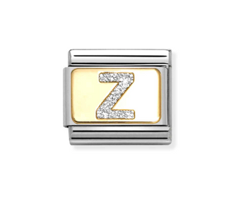 Nomination - Link GLITTER LETTER enamel and 18k gold Z