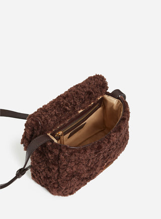 VANESSA BRUNO - Large Moon Faux Fur Bag - Amer
