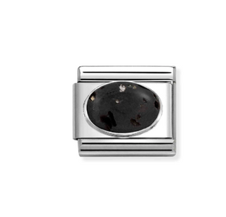 Nomination - Link HARD STONES 925 sterling silver LAVA STONE BLACK MAT