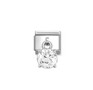 Nomination - Link CHARMS CUBIC ZIRCONIA 925 sterling silver WHITE ROUND