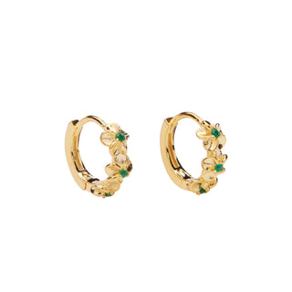 Pico Copenhagen - Aster Crystal Hoops - Forest