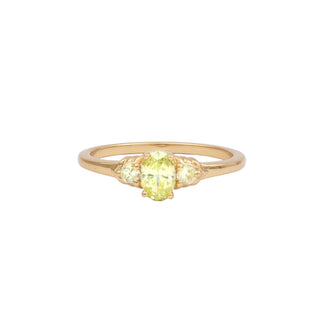 All The Luck in the World - Cherie Goldplated Ring Oval Small - Lime
