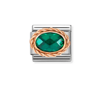 Nomination - Link OVAL FACETED 9k gold EMERALD GREEN