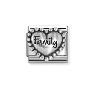 Nomination - Link oxidized symbols HEART WITH DOTS FAMILY