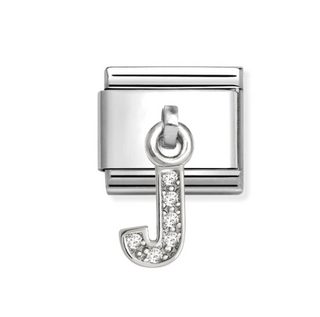 Nomination - Link CHARMS LETTERS cz and 925 sterling silver J