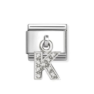 Nomination - Link CHARMS LETTERS cz and 925 sterling silver K