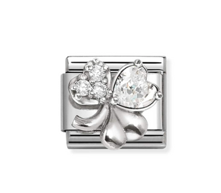 Nomination - Link SYMBOLS 925 sterling silver rich WHITE CLOVER