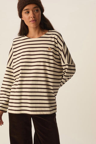 DES PETITS HAUTS - Filly Sweatshirt - Ecru/Coffee
