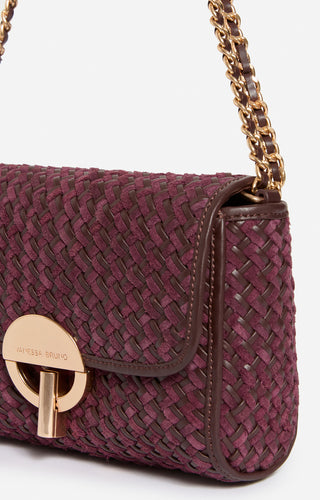 VANESSA BRUNO - Medium Moon Bag - Bordeaux