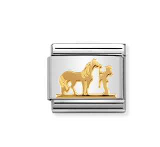 Nomination - Link SYMBOLS 18k gold HORSE WITH RIDER