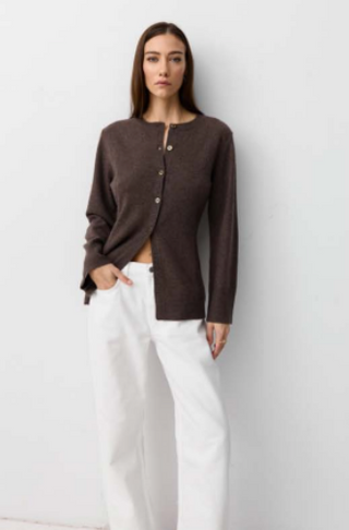 THE CURATED - The Slim Cardigan - Grizzly