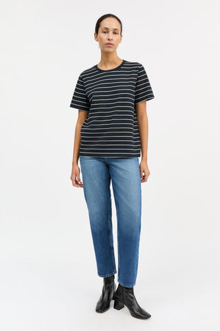 SKALL - Loui Regular Tee - Navy/White Stripe
