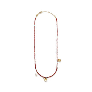 ANNI LU - Maroon Harmony Necklace - Gold