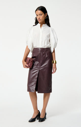 VANESSA BRUNO - Felindra Leather Skirt - Bordeaux