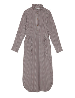 APOF - Iris Dress - Brown White Stripe