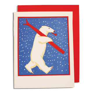 Archivist - Card 18x13 - Christmas Skiing Polarbear
