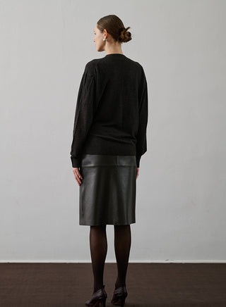 SOEUR - Gwen Leather Skirt - Brun Gris