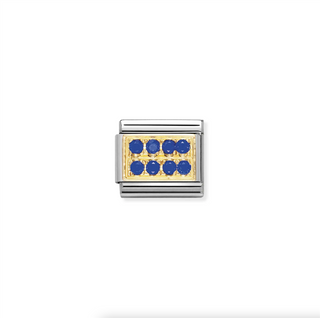 Nomination - Link Pave 18K Gold & Zirconia BLUE CZ