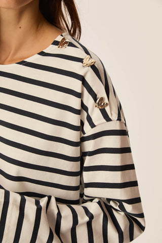 DES PETITS HAUTS - Filoute Sweatshirt - Ecru/Marine