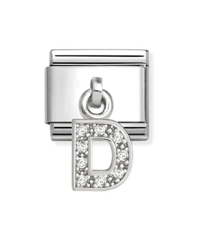 Nomination - Link CHARMS LETTERS cz and 925 sterling silver D