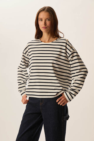 DES PETITS HAUTS - Filoute Sweatshirt - Ecru/Marine