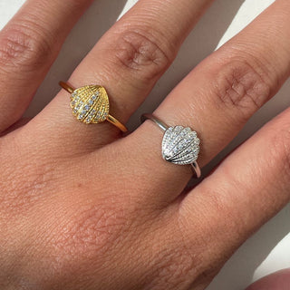 STINE A - Vintage Shell Ring - Silver