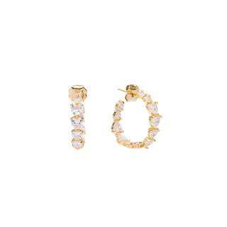 Pico Copenhagen - Crystal Heart Hoops - Clear