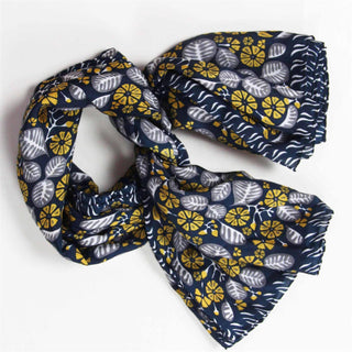 LES BELLES VAGABONDES - Carré Soie Bahia -  Marine