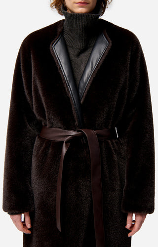 VANESSA BRUNO - Fluffy Coat - Brown