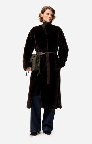 VANESSA BRUNO - Fluffy Coat - Brown