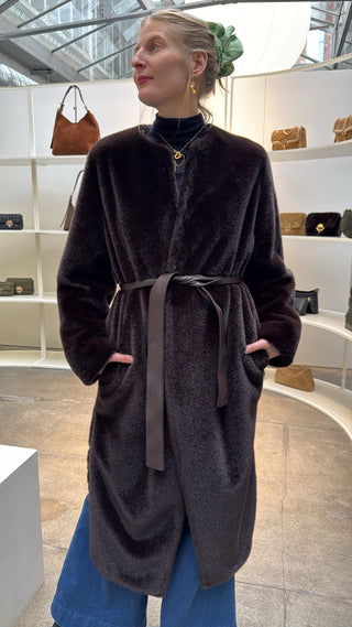 VANESSA BRUNO - Fluffy Coat - Brown