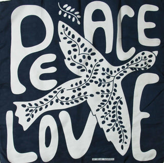 LES BELLES VAGABONDES - Mini Foulard Peace and Love - Marine