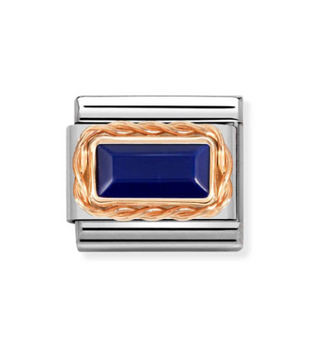 Nomination - Link CLASSIC BAGUETTE stone and 9k rose gold LAPIS