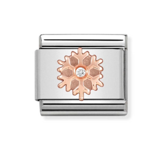 Nomination - Link SYMBOLS 9k rose gold and cz SNOWFLAKE WITH WHITE CZ