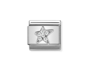 Nomination - Link SYMBOLS zirconia and 925 sterling silver ASYMETRIC STAR