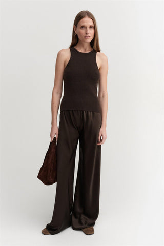 ALMADA LABEL - Bias Satin Pants - Chocolate