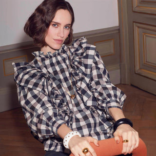 Feeka - Grace Blouse - Carreau Noir/Ebene