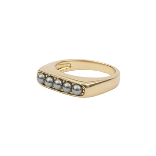 All The Luck in the World - Cherie Goldplated Ring Bar Bobble - Grey