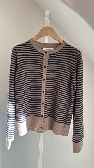 SKALL - Senna Cardigan - Brown/Navy Stripe