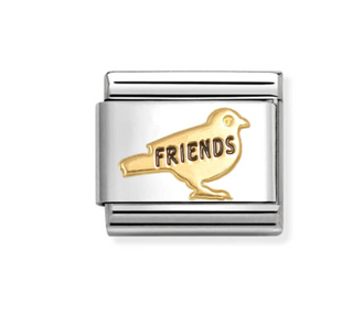 Nomination - Link SYMBOLS enamel and 18k gold FRIENDS BIRD