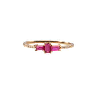 All The Luck in the World - Cherie Goldplated Ring Cross - Pink Clear